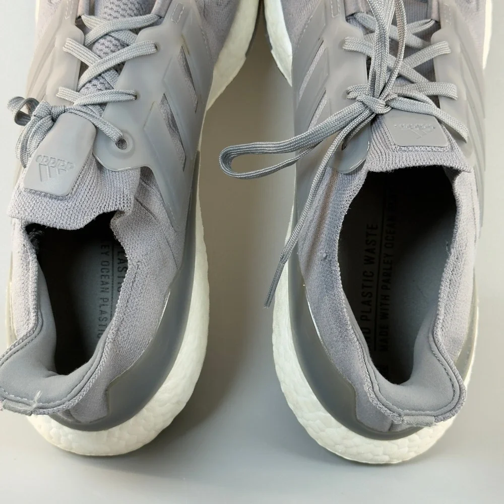 Adidas Ultraboost 22 Mens 14 Running Shoes Gray White Lace Up Low Sneakers Boost